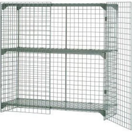 GLOBAL EQUIPMENT Wire Mesh Security Cage Locker, 48"Wx24"Dx60"H, Gray, Unassembled 184089